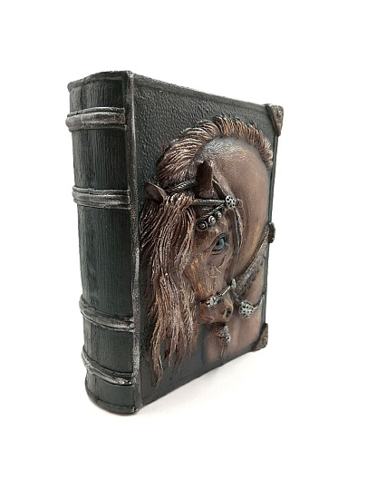 Копилка Символ Года Книга Конь, 21 см, гипс, G040-21-105K, черно-бронзовая