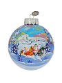 Елочный шар Тройка запряжённая, 10 см, стекло, КУ-100-254043