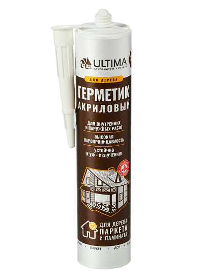 Герметик акриловый, для дерева, Ultima, ULTK300, 300 мл, красное дерево
