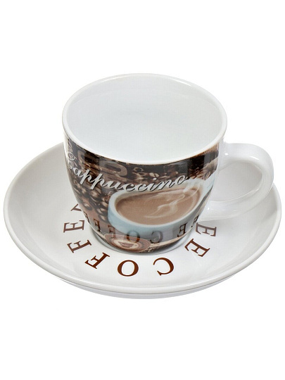 Набор чайный керамика, 12 предметов, на 6 персон, 180 мл, Кофемания, RS097-1334J, подарочная упаковка