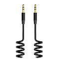 Кабель AUX, OLMIO, Jack-Jack, витой, 3.5 mm, черный, 038643
