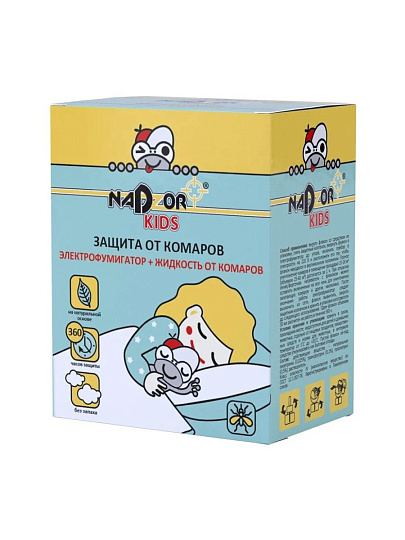 Репеллент от комаров, электрофумигатор+жидкость, для детей, 45 ночей, Nadzor, 30 мл
