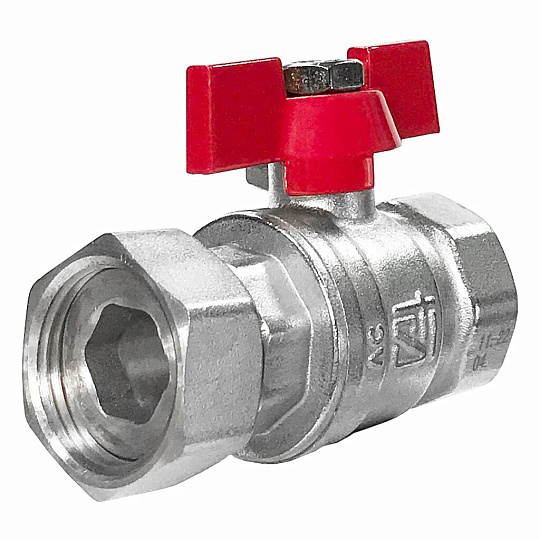 Кран для бытовых приборов, 3/4&quot;, г-г, латунь, с накидной гайкой, прямой, STI