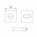 Комплект для сантехнической двери Аллюр, КОЛОМБО SN+L7050S SN+BK-S1 SN/CP(2380/S7050), 15202, никель матовый - фото 5