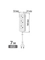 Удлинитель 3 гнезда, 7 м, без заземления, 10 А, 2300 Вт, белый, TDM Electric, Народный, SQ1303-1313 - фото 2