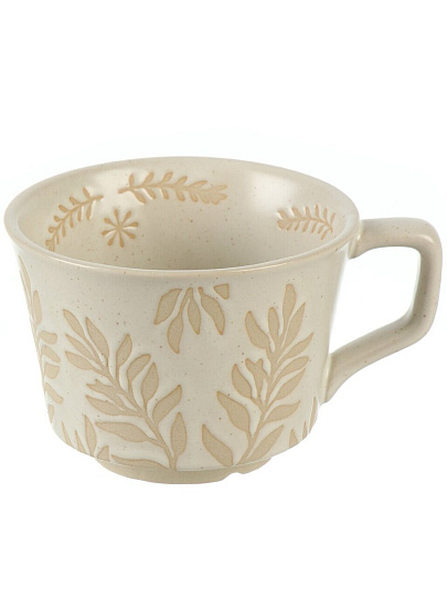 Кружка керамика, 300 мл, Ветви эко, 10х7.5 см, Y4-8986, бежевая