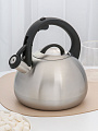 Чайник нержавеющая сталь, 2.7 л, со свистком, матовый, ручка бакелитовая, с силиконовым покрытием, Daniks, индукция, стальной, M-085 - фото 7