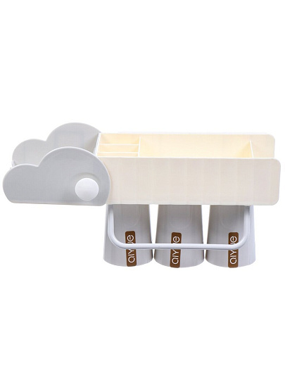 Полка для ванной пластик, настенная, прямая, 35х11х17 см, белая, Y9-224