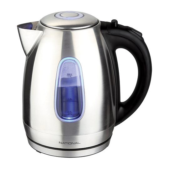 Чайник электрический National, NK-KE17551, 1.7 л, 2200 Вт, скрытый нагревательный элемент, металл