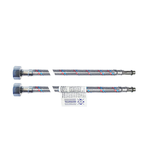 Подводка для воды М10-1/2&quot;х1.2 м, пара, сталь, полимер, РМС