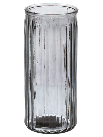 Ваза стекло, настольная, 20х10 см, Полосы, A060335, графит