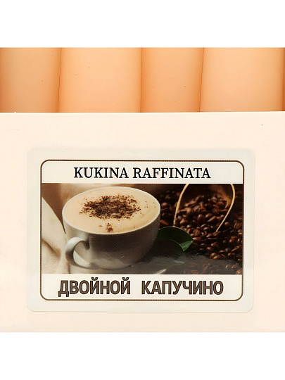 Свеча декоративная ароматическая, 25.5х2.2 см, 4 шт, Kukina Raffinata, Двойной капучино