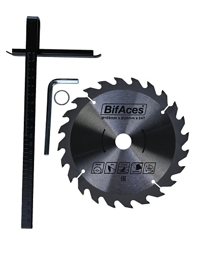 Электропила циркулярная, BifAces, ACS-1300, 1300 Вт, 165х16 мм, 57 мм, 5000 об/мин