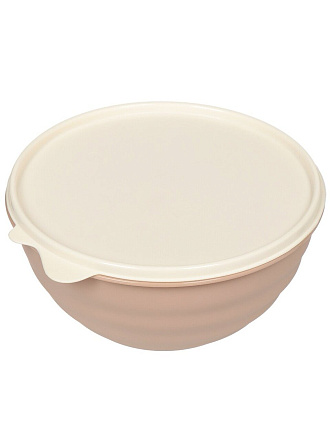 Миска пластик, круглая, 7.2 см, 0.85 л, с крышкой, Wave, Бытпласт, С32280