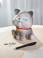 Копилка Котик, 15х15х18 см, пластик, A240035