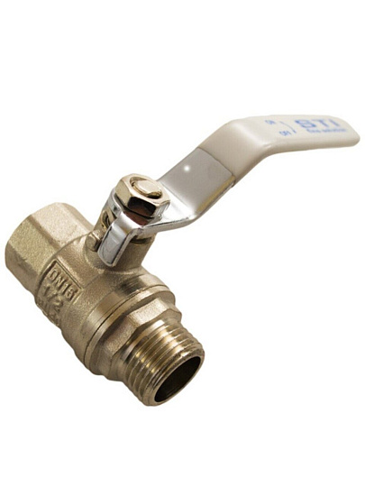 Кран для воды, 1/2'', г-ш, ручка, никель, STI