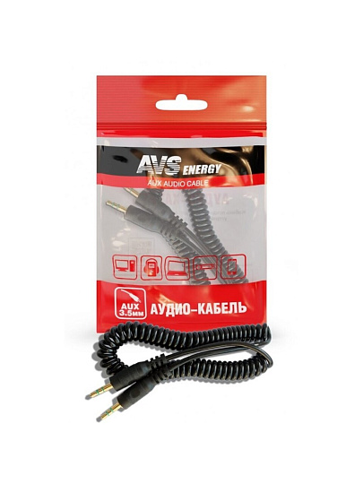Кабель AUX, AVS, AU-611, 3,5 Jack - 3,5 Jack, 2 м, черный, A78399S