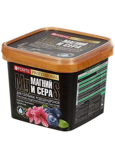 Удобрение для голубики и рододендронов, с серой и магнием, ведро, 1 л, Bona Forte