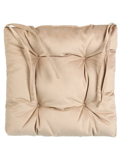 Сиденье мягкое 100% полиэстер, велюр, 40х40 см, бежевое, Классика