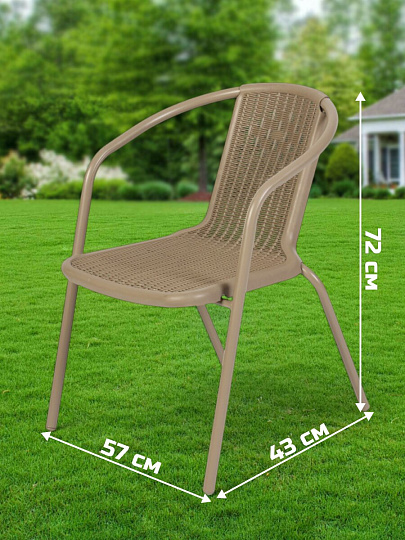 Мебель садовая Ливадия, бежевая, стол, 60х60х71 см, 2 кресла, 120 кг, 43х57х72 см, C010143