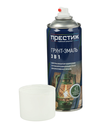 Грунт-эмаль аэрозольная, Престиж, 3в1, алкидная, белая, 520 мл