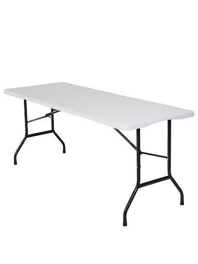 Стол садовый металл, Green Days, 180х68х74 см, прямоугольный, пластиковая столешница, белый, YTHD347, 100 кг