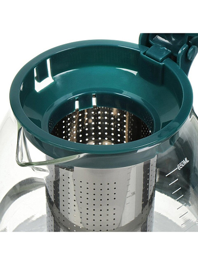 Чайник заварочный стекло, нержавеющая сталь, пластик, 0.75 л, с ситечком, Decotto-AS-750, 910111