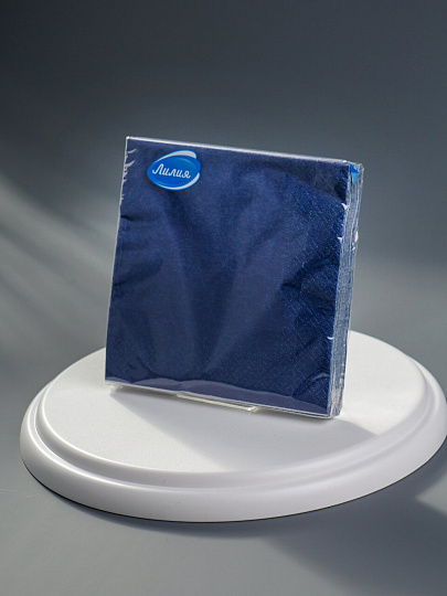 Салфетки бумажные Лилия, Синий, 20 шт, 2 слоя, 33х33 см, 0827