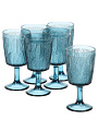 Бокал для вина, 330 мл, стекло, 6 шт, Листья, синие, B060606 - фото 4