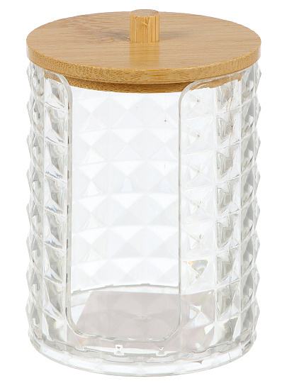 Контейнер для ватных дисков, круглый, 7х10.5 см, пластик, Y4-11322