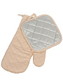 Набор кухонный 2 шт, варежка 30х17 см, прихватка 17.5х17.5 см, 100% полиэстер, бежевый, B180065 - фото 3
