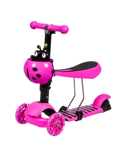 Самокат трехколесный, детский, складной, 35 кг, металл, пластик, с сиденьем, T2022-514C
