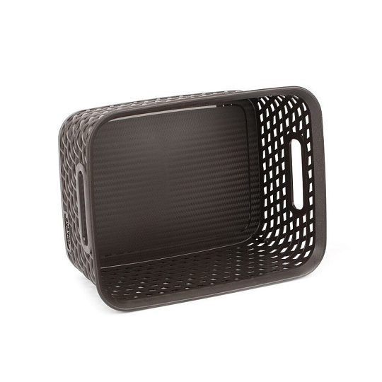 Корзина для хранения, 26х20х11 см, плетеная, пластик, темно-коричневая, Curver, My Style, 196895