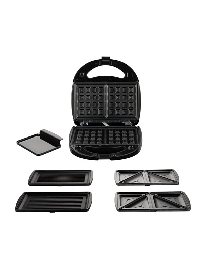 Мультипекарь Редмонд, MB1205, 700 Вт, 3 вида сменных панелей, индикатор работы/нагрева, черный, антипригарное покрытие