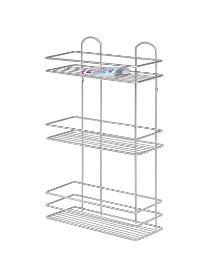 Полка для ванной металл, настенная, 3 яруса, прямая, 30х13.5х52 см, Пу-пр-054