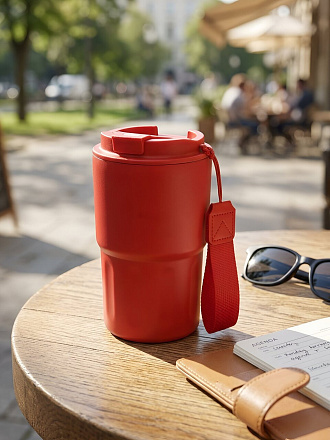 Термокружка нержавеющая сталь, 0.45 л, красная, Y4-16012