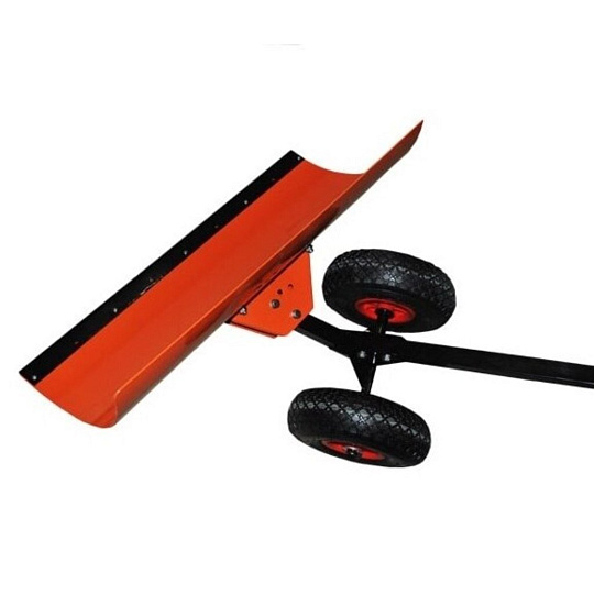 Лопата для снега сталь, с стальной планкой, 360х700х1360 мм, черенок металлический, с колесами, Электромаш