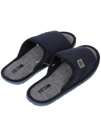 Тапки для мужчин, полиэстер, синие, р. 42, открытые, J2023-01
