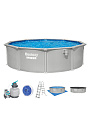 Бассейн каркасный Bestway, 460х120 см, Hydrium, 56384, фильтр-насос, лестница, подстилка, тент, 17430 л, дозатор