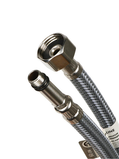 Подводка для воды М10-1/2"х0.6 м, пара, сталь, полиамид, AquaLine