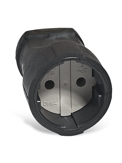 Штепсельное гнездо без заземления, 10 А, 250 В, черное, еврослот, UNIVersal, ОА0150