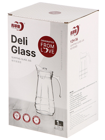 Кувшин стекло, 1.8 л, Пикси, прозрач, с крышкой, Y4-11029