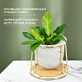 Горшок керамика, 0.27 л, 10х10.7 см, с золотой подставкой, Мрамор, Y4-5088 - фото 7