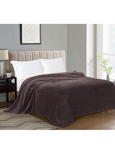 Плед евро, 200х220 см, велсофт жаккард, 100% полиэстер, Silvano, Silvia, коричневый, 200/004-SIL/CL