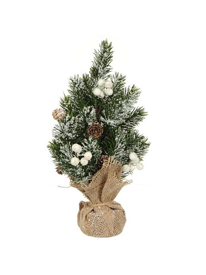 Елка новогодняя настольная, 34 см, ель, зеленая, хвоя литая, SYWB-032169