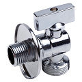 Кран 1/2х3/4&amp;quot;, ш-ш, угловой с удлиненной резьбой и отражателем, хром, AquaLink