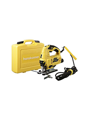 Лобзик электрический Hanskonner, HJS0811LPE, 860 Вт, дерево 120 мм, сталь 12 мм, маятниковый ход, регулировка оборотов, кейс