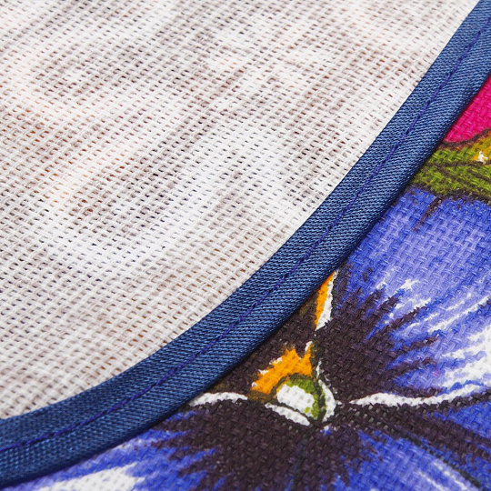 Фартук 75х50 см, 100% хлопок, рогожка, без кармана, Текстильная лавка, Анютины глазки, 30013/1