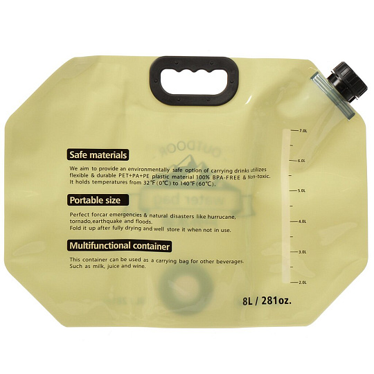 Канистра ПВХ, для воды, 8 л, прямоугольная, C050037