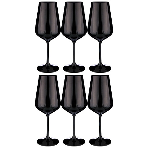 Набор бокалов для вина "sandra sprayed black" из 6 шт. 450 мл. высота=24 см., 674-714